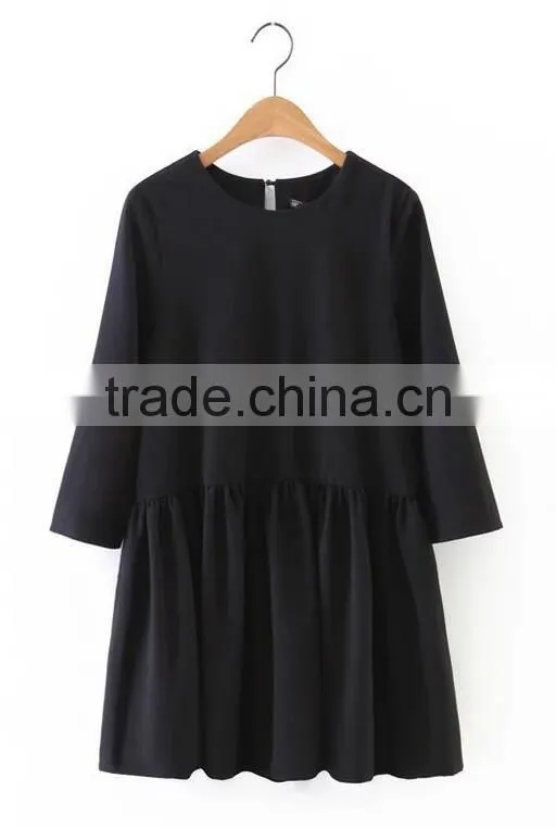 Runwaylover EY2367B 2017 Ladies Nine Point Sleeve Pure Color Blouse