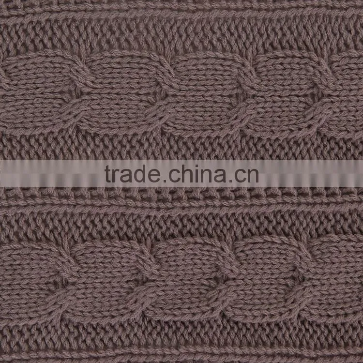 hot selling soft acrylic knitting crochet blanket backside sherpa