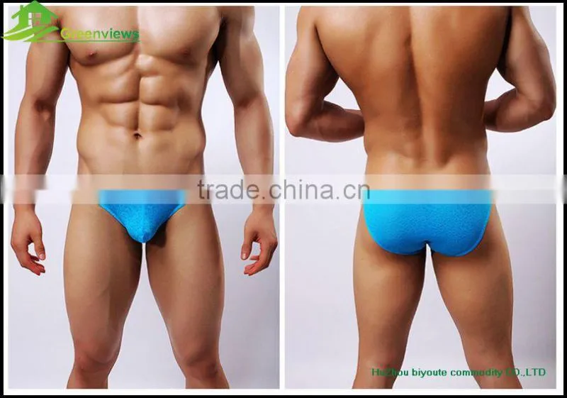Sexy colorful mens boxer briefs in own design man sexy underwear transparent men's knitted briefs