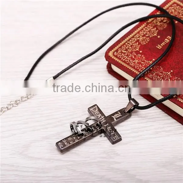 Japanese Anime Death Note L Cross Pendants Death Note Necklace Wholesale Fashion Jewelry