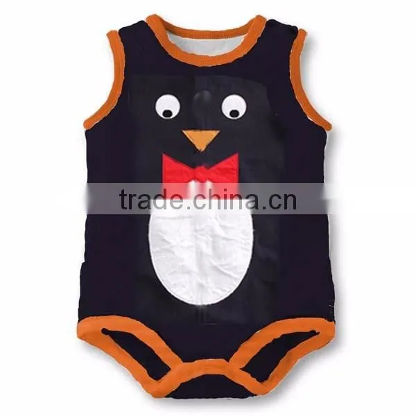 hot selling cartoon animals sleeveless cute pure cotton baby romper