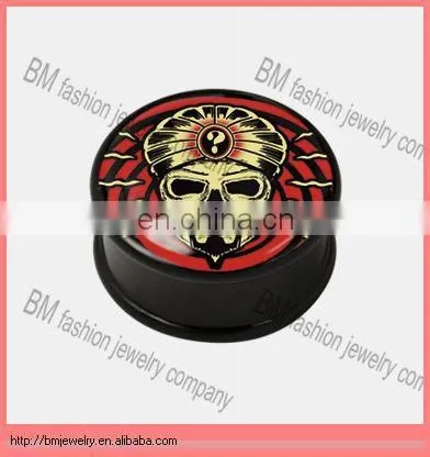 Coated titanium flesh tunnel piercing screw plug piercing stainless steel body jewelry
