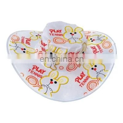 Cheap hot sale fashionable folding 190T polyester fabric ladies summer hat with pouch and printing logo for advertising