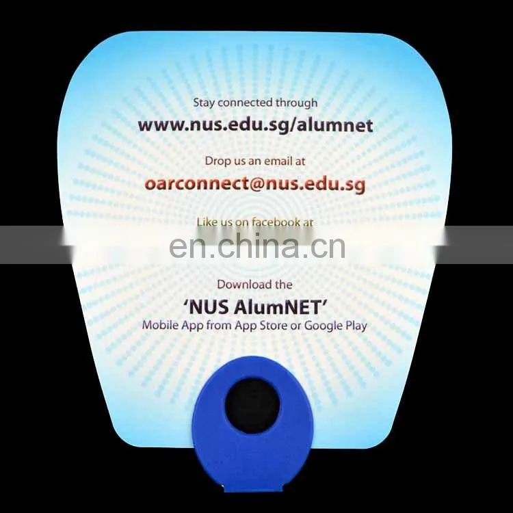 Custom Advertising O Shape Handle PP Hand Fan