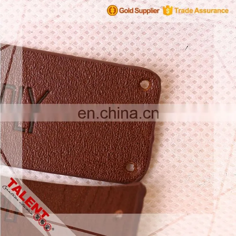 custom hot stamping brand logo decorate original leather patch for garment