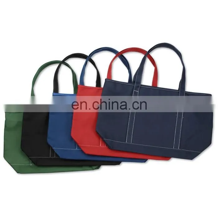 XD1019 Solid Cotton Yacht Tote front slip pocket has bottom gusset