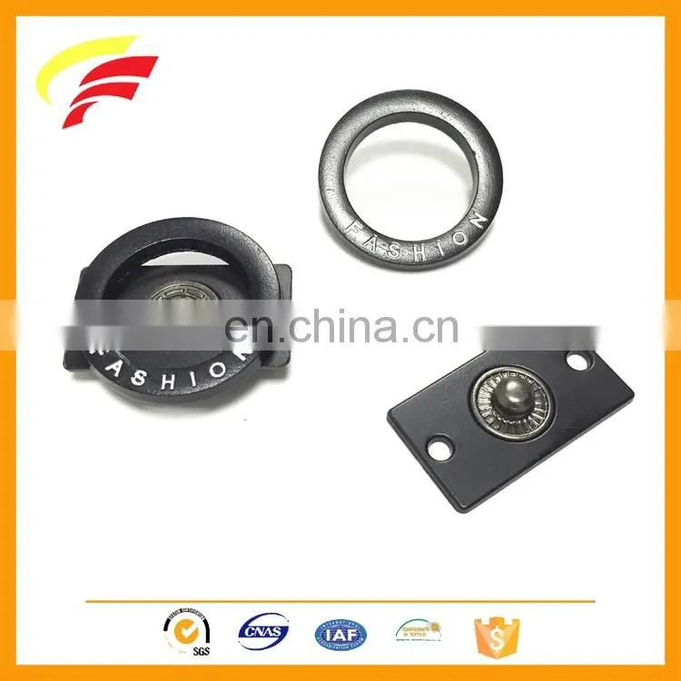 custom logo fashion two parts zinc alloy metal snap button for coat