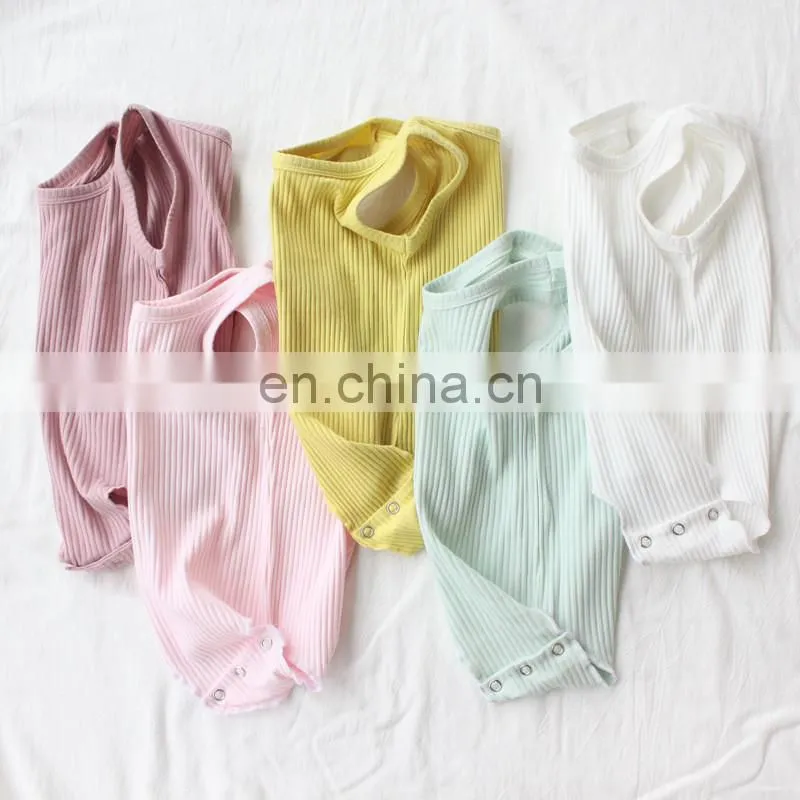Unisex infant baby romper thin ribbed newborn baby bodysuit