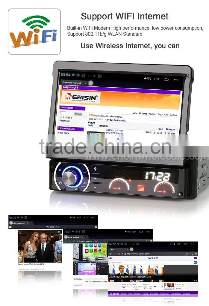 Erisin ES8990A 7" 1 Din Car Autoradio GPS WiFi 3G DVD Player