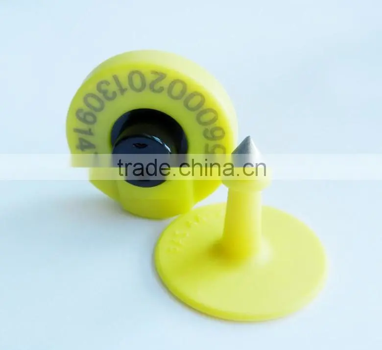 Eco-friendly EM4305 LF Rfid ear tag animal tags for sheep / cattle / goat / cow / pig animal management