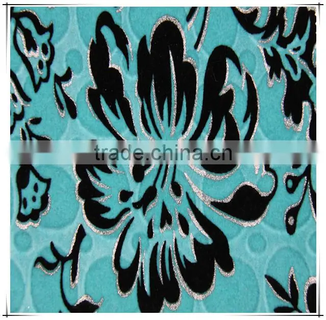 High Quality Cloth Fabric Flock On Flock With Silver For Sofa