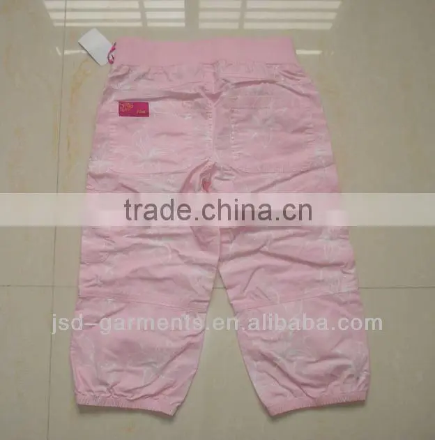 100% cotton twill pink ruffle shorts