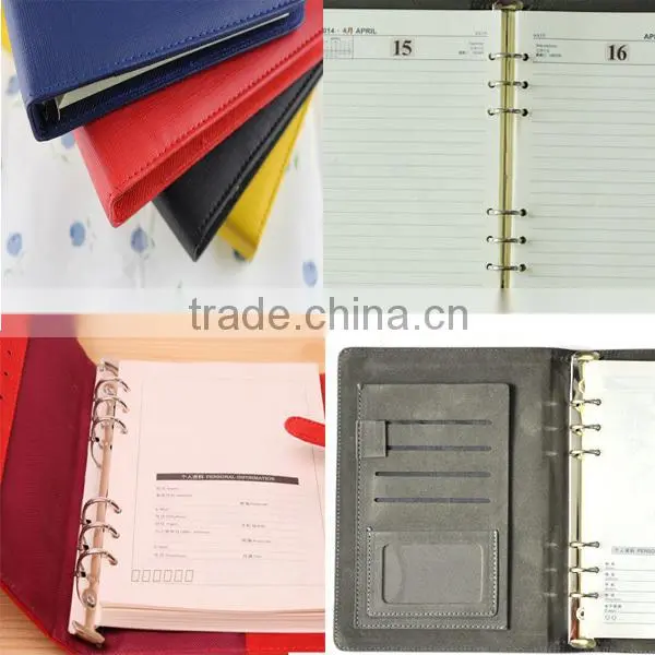 spiral hardcover notebook with pen leather/pu diary notebook
