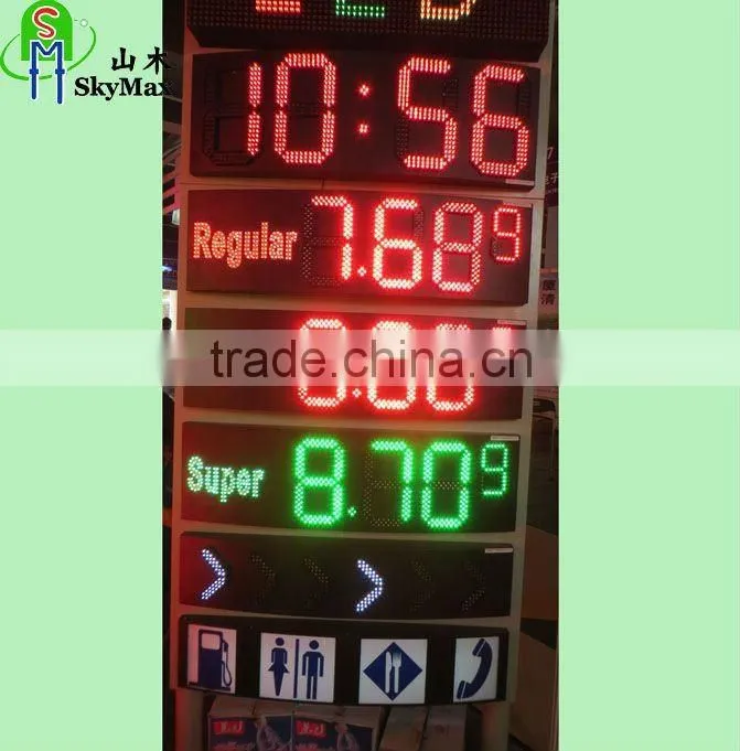 6'' 8'' 12'' 16'' 18'' 20'' 24'' 30'' 48'' Size oil station led oil price display