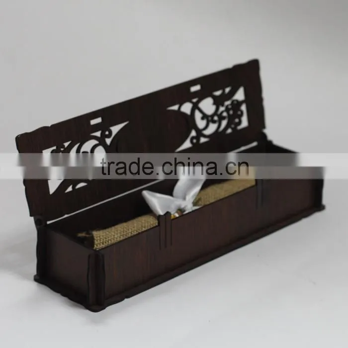 2016 Hot Sale Creative Ideal Laser Cut Wooden Box Vintage Wedding Invitation