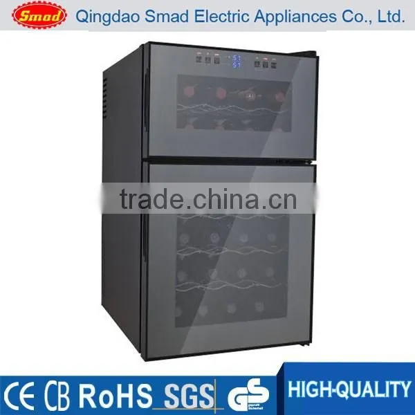 230L Double tempered anti-UV glass door Wine Refrigerators with Stainless Steel door frame wine cooler