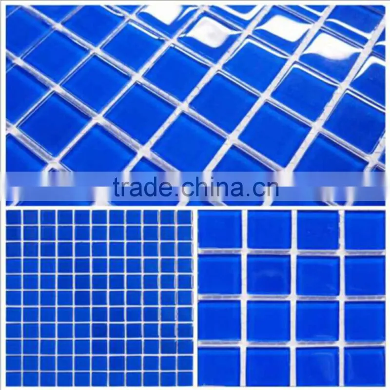 300x300x4mm swimming pool crystal glass mosaic tiles for sale