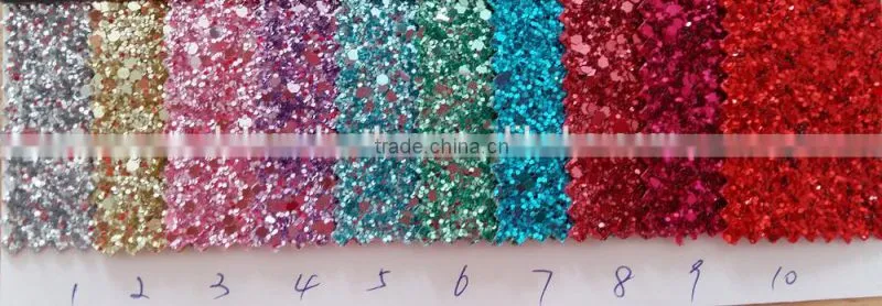 Hot sell cheap glitter net fabric ,cheap glitter leather for walls and shoes