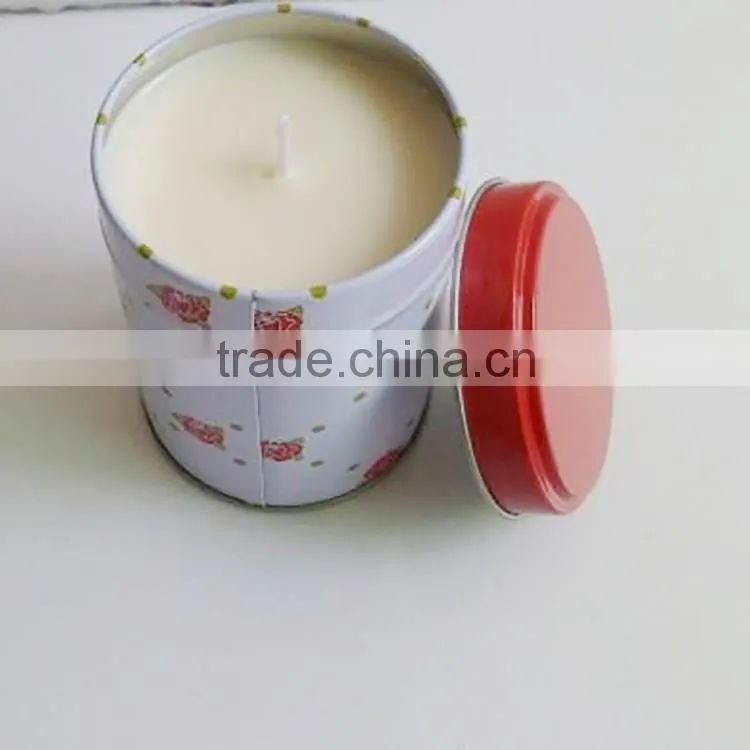 silvery scented tin candle/Metal tin candle/scented candle in tin box