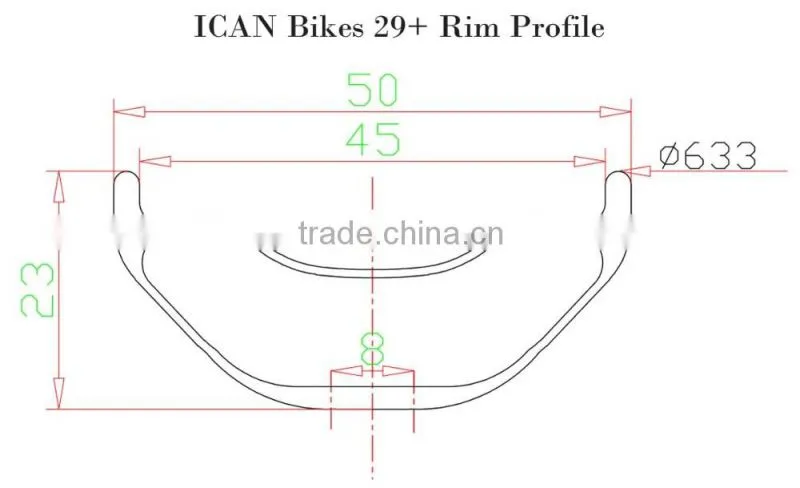 2016 ican 29+ carbon wheels 29 plus Carbon Fat MTB wheelset Rim 50mm Width Double Wall Hookless Tubeless Compatible
