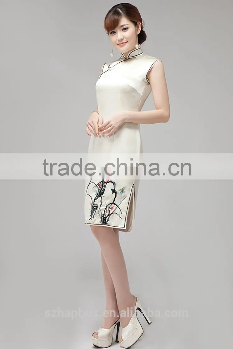 2015 High fashion dress , women embroidered dress in china