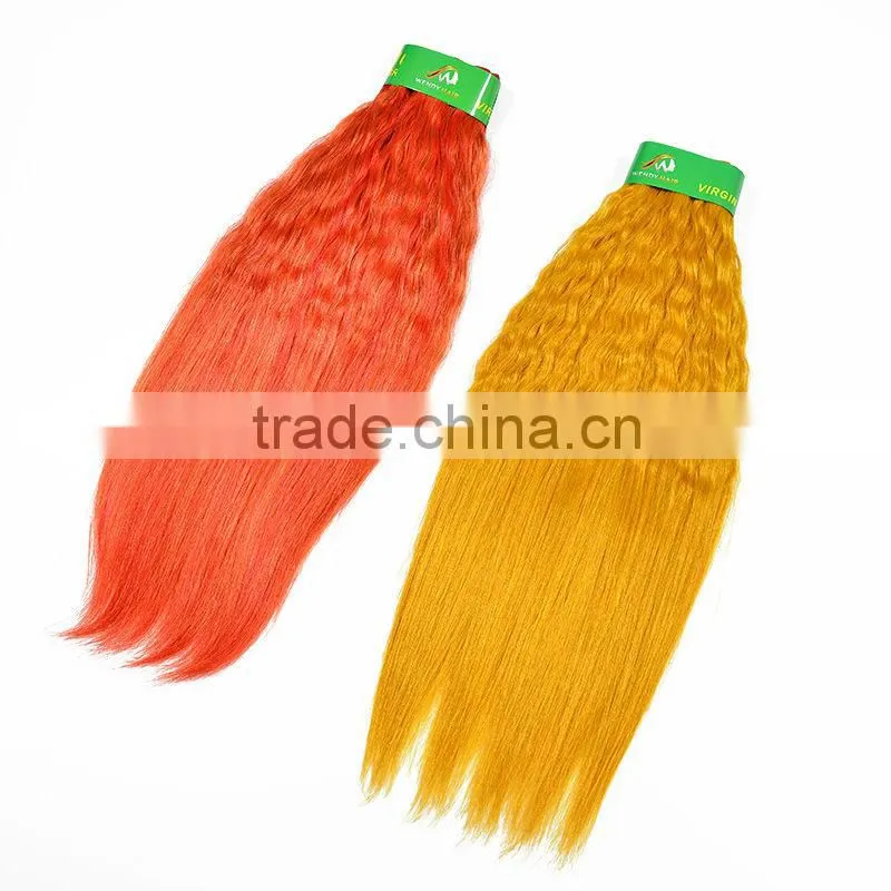 Top Quality 100% Human Hair Silky Yaki Perm Weave