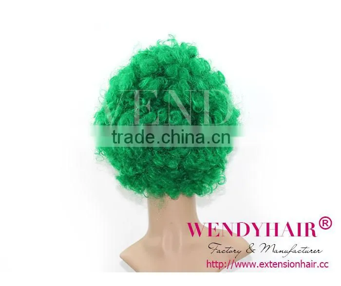 Green football sports fans wig