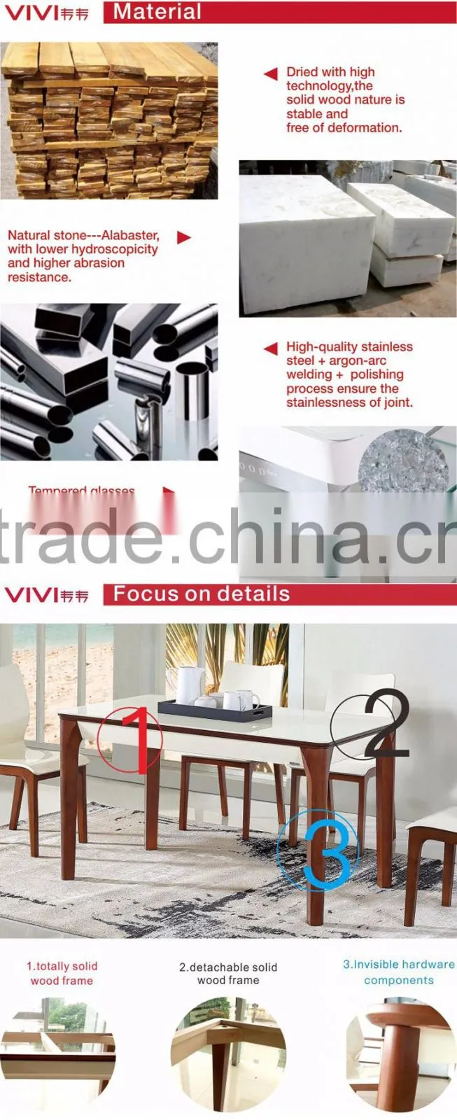 factory direct sale high quality solid wood kitchen dining room sets