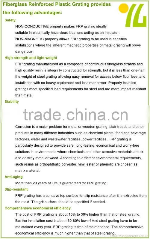 high strength and durable GFRP fiberglass pultruded bridge deck grating ramps