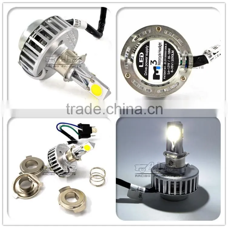 BJ-HL-001 2500LM 18W 7-36V High/Low Beam Bright Xenon Motorcycle LED Headlights