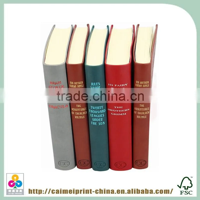 chinese high quality color book with novel handmade leather book cover