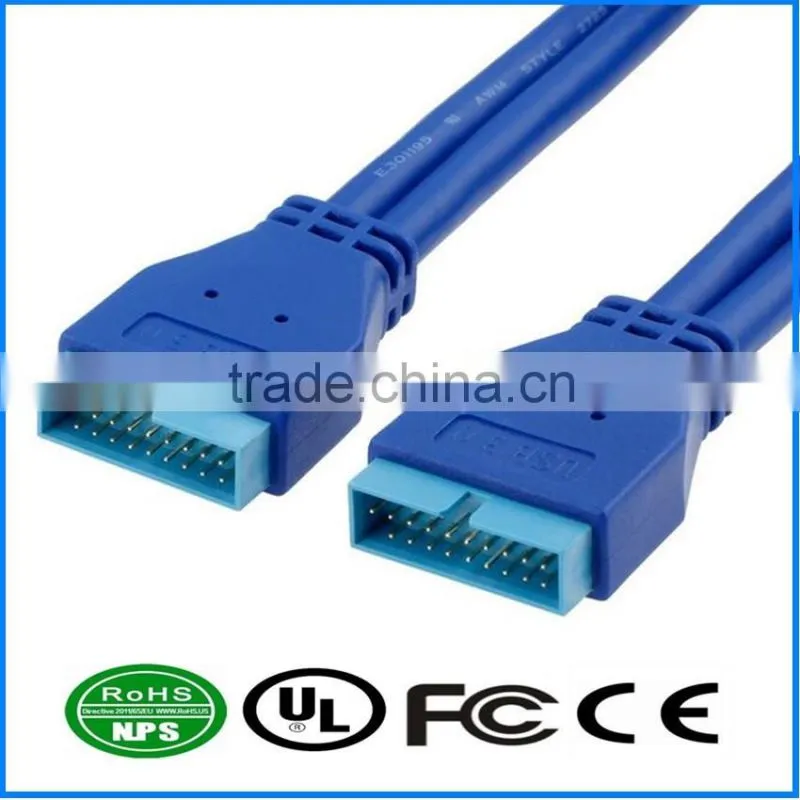 USB3.0 Cable M-M 20PIN Cable Superspeed Extension Cord Chassis Front Panel Copper Core Cable
