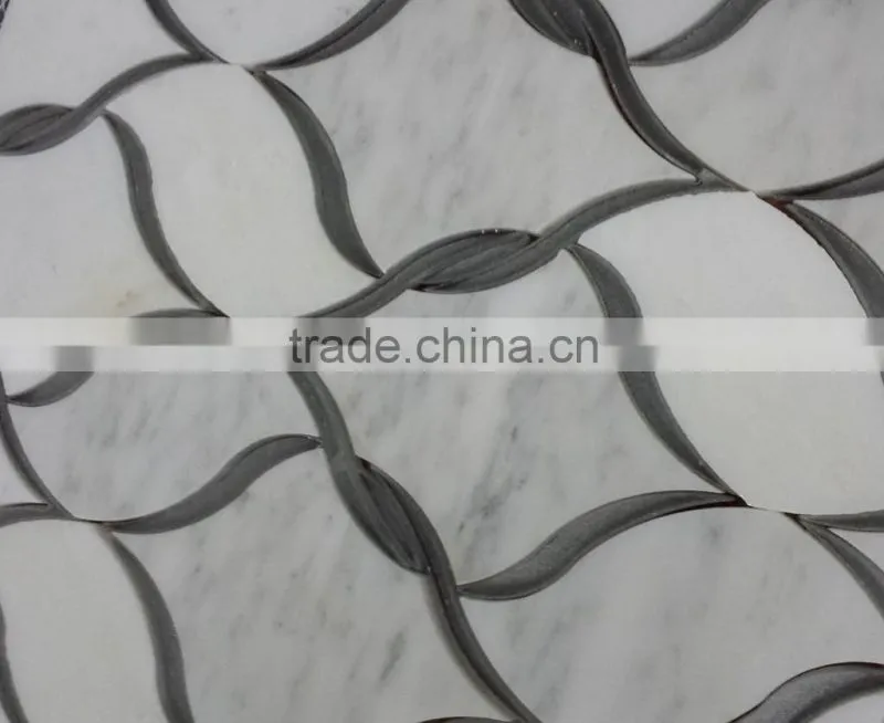 Accurate Water Jet Glass Cutting White Color Tile