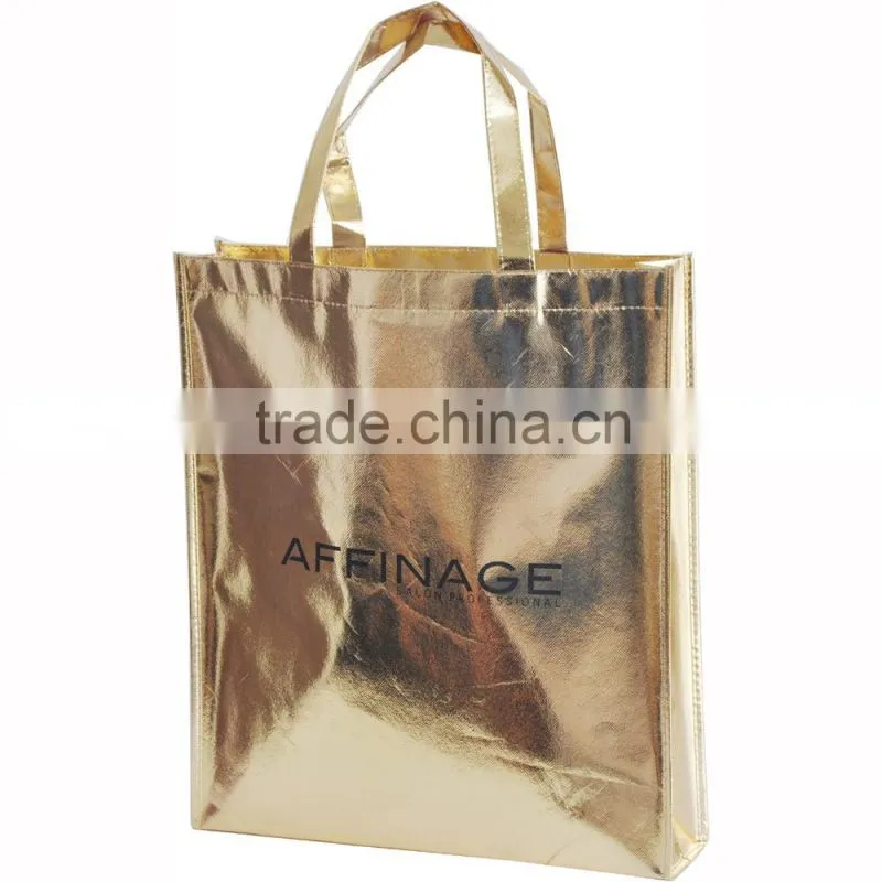 Gold Metallic Non-Woven Reusable Bags