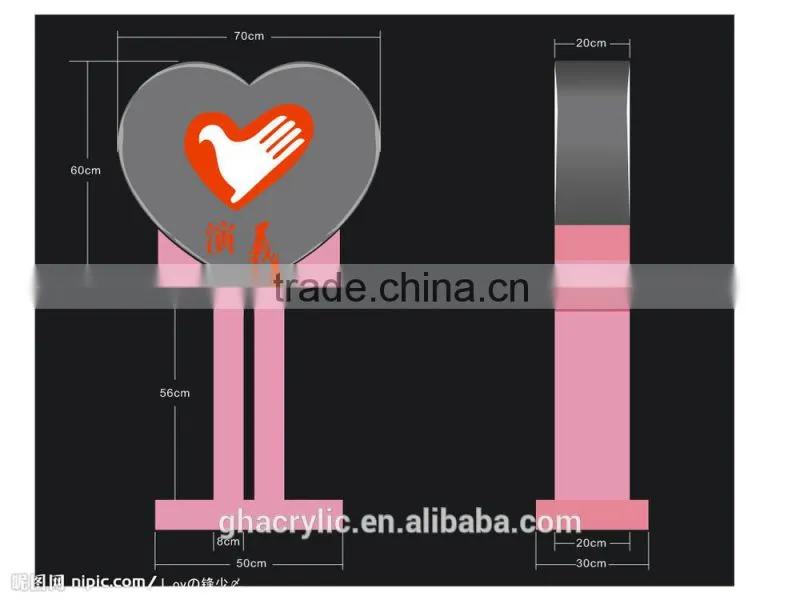 2015 Pick color Customized Size Acrylic donation box with lock
