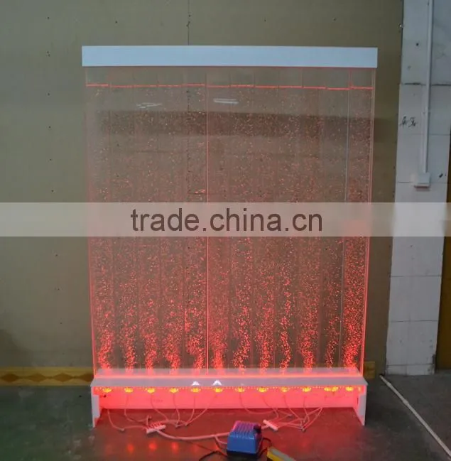 home decorative acrylic LED water bubble wall, Red Bubbling Water Fountain