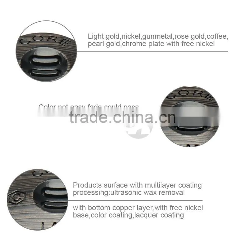 Fashion Shiny Brushed Surface Engraved Snap Buttons Custom