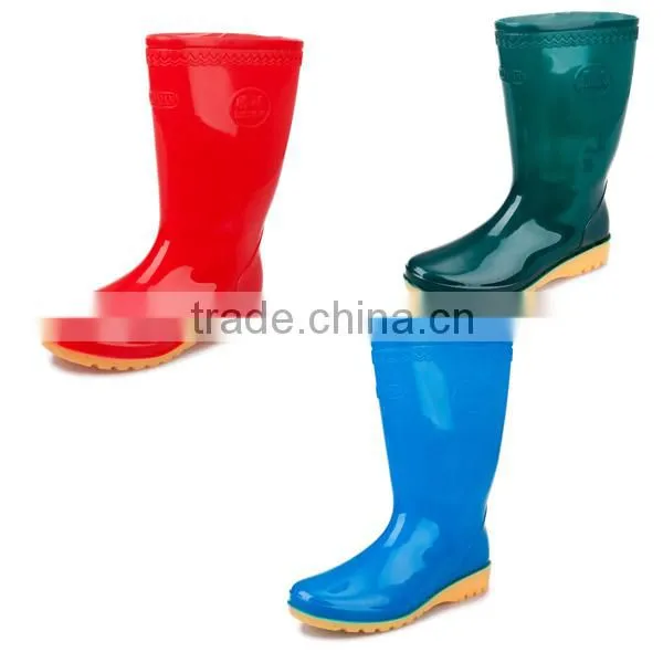 Cheap mid high women green rubber boots