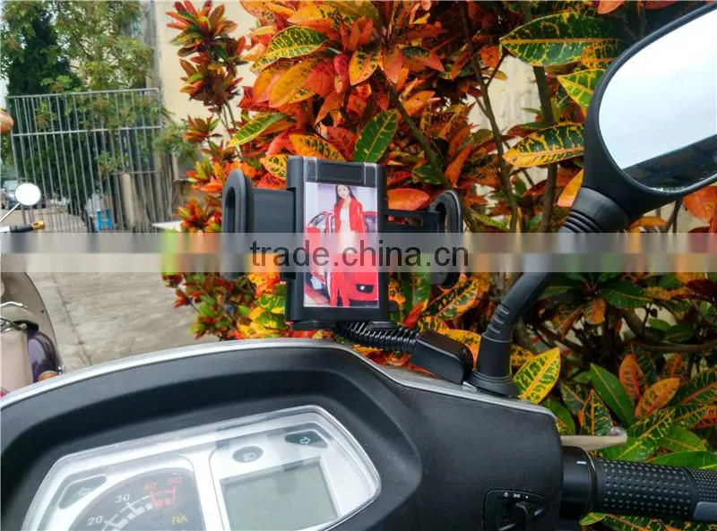 360 degree Rotatable universal motorcycle rearview mirror phone holder