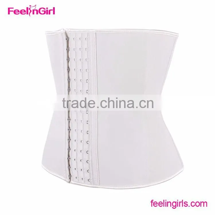 High Quality Nude Latex Rubber 4 Row Hooks Waist Trainer Corset