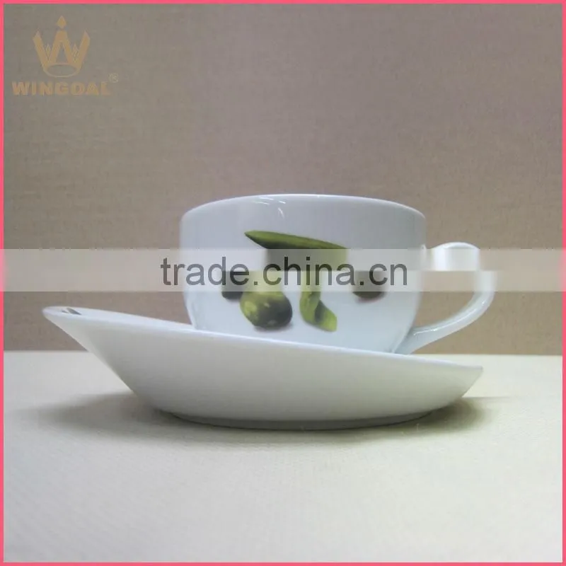 porcelain dinner set with olive decal