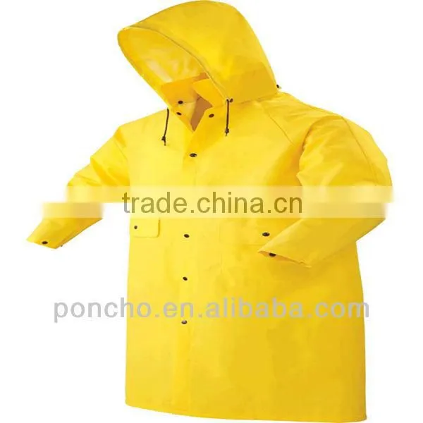 Strong adult red PVC long ladies raincoat