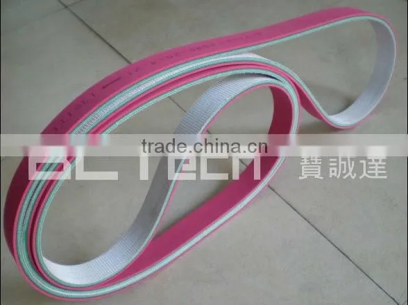 PVC conveyor belt with red rubber