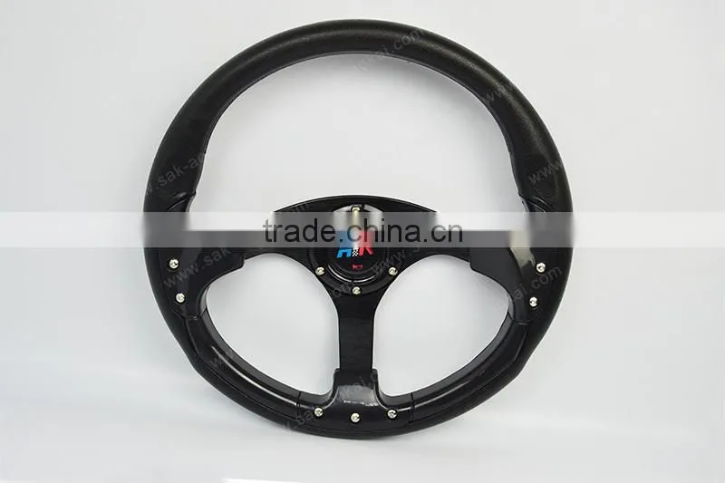 Red 13 inch Racing Car Game Steering Wheel PU Flat