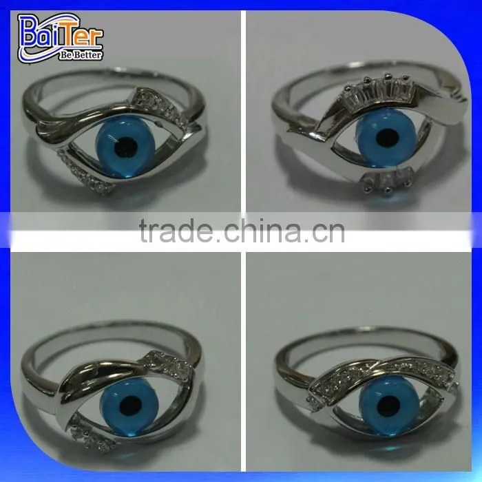 Wholesale Custom Turkish Jewelry Set 925 Sterling Silver Blue Glass Evil Eye Pendant