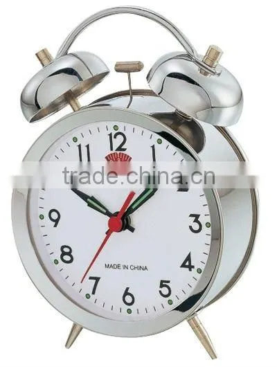 3.5 inches metal case mechanical alarm clock