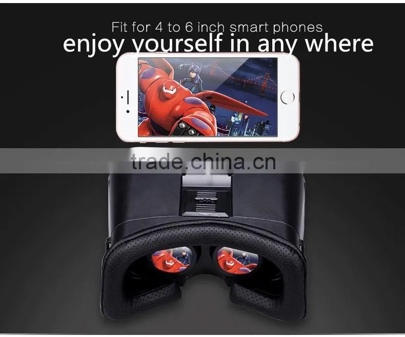 3D VR Virtual Reality Headset 3D Movie Game Glasses Adjust Cardboard VR BOX 2.0 For 3.5~6.0"