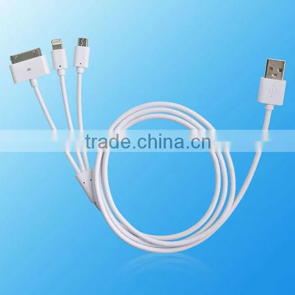 Portable 3 In 1 Usb Data Cable For Iphone For Samsung Universal Usb Charging Cable