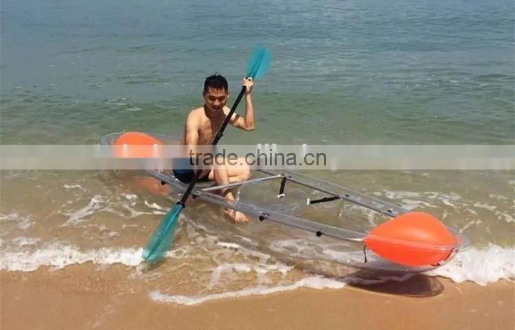 small clear plastic kayaks, double fishing boat, PC rowing canoe