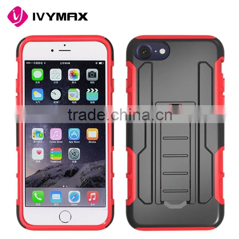 Fastest selling case wholesale shockproof 3 in 1 hybrid holster clip case for apple iphone 7 mobile phone accessories